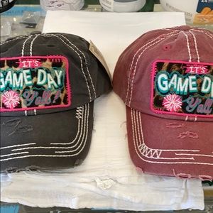 Distressed ball caps